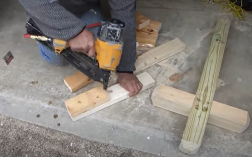 Test the nail gun on scrap wood