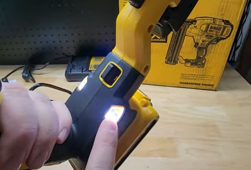 LED light of Dewalt DCN680D1 cordless nailer