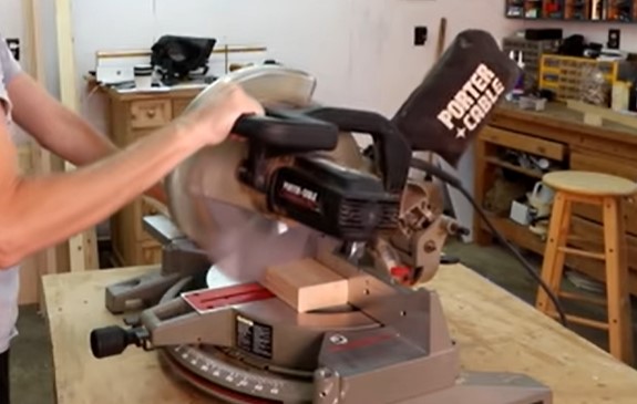 Crosscut wood with miter saw