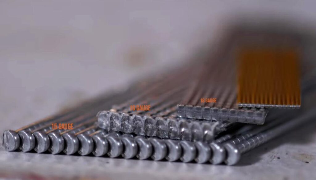18 ga, 15 ga and 16 ga finish nails